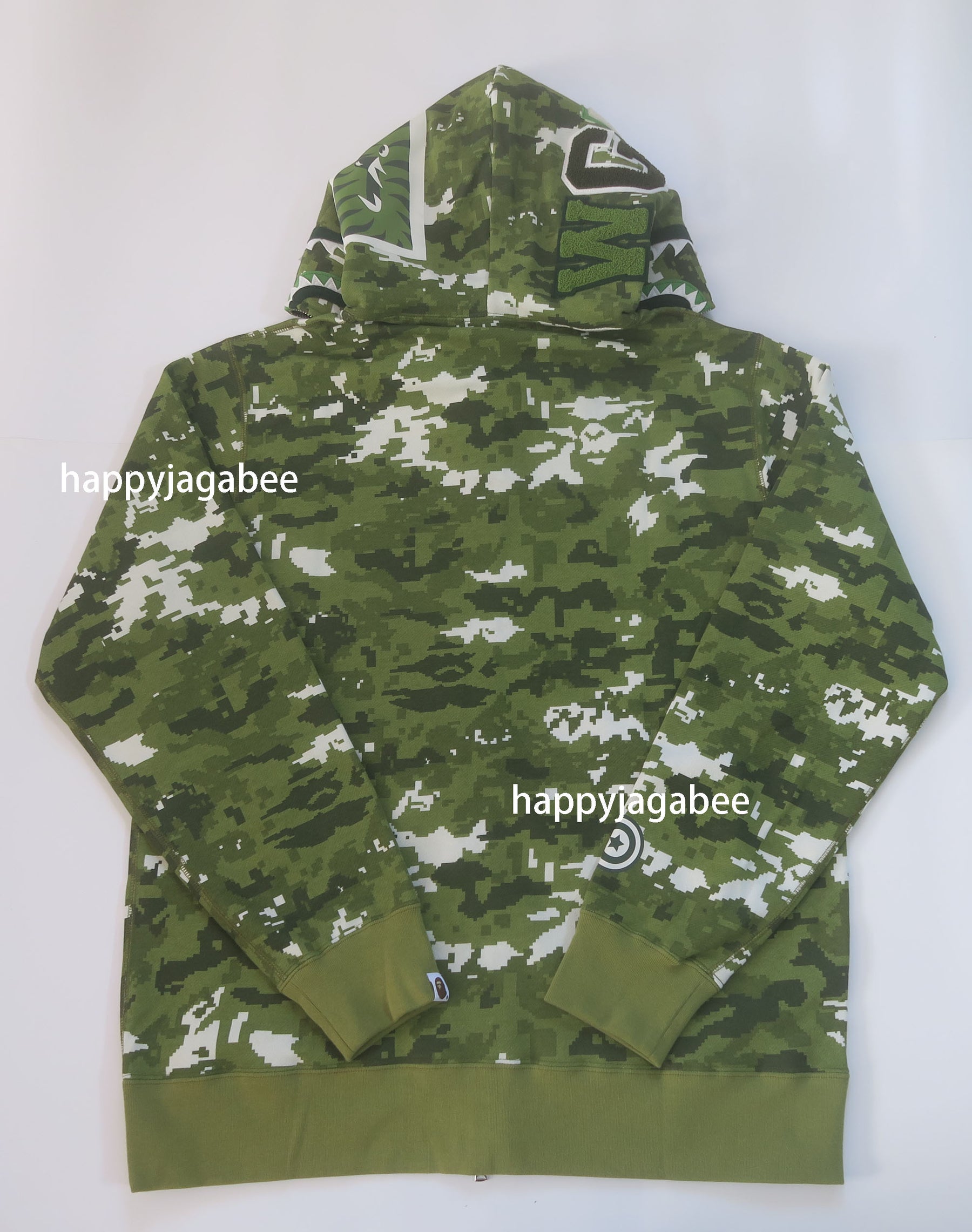A BATHING APE MULTI PIXEL CAMO SHARK REGULAR FIT FULL ZIP HOODIE