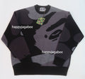 A BATHING APE MEGA ABC CAMO KNIT CREWNECK SWEATSHIRT