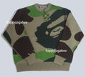 A BATHING APE MEGA ABC CAMO KNIT CREWNECK SWEATSHIRT