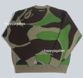 A BATHING APE MEGA ABC CAMO KNIT CREWNECK SWEATSHIRT