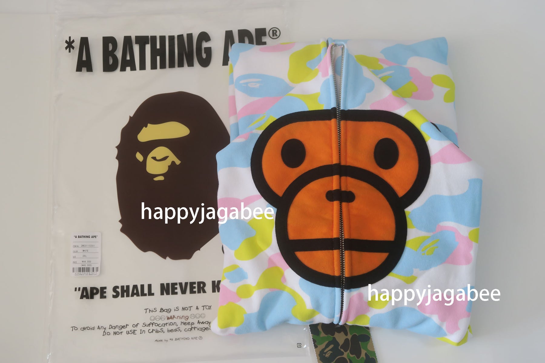 A BATHING APE NEW MULTI CAMO BABY MILO REGULAR FIT FULL ZIP HOODIE