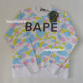 A BATHING APE NEW MULTI CAMO RHINESTONE REGULAR FIT CREWNECK SWEAT SHIRT
