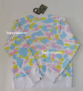 A BATHING APE NEW MULTI CAMO RHINESTONE REGULAR FIT CREWNECK SWEAT SHIRT