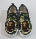 A BATHING APE BAPE KIDS ABC CAMO APE HEAD PATCH SLIP ON