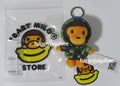 A BATHING APE BABY MILO STORE BABY PLUSH DOLL MILO ALL FRIENDS CAMO HOODIE KEYCHAIN