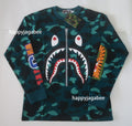 A BATHING APE COLOR CAMO SHARK L/S TEE - happyjagabee store