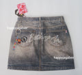A BATHING APE Ladies' FAKE PRINT MULTI LOGO DENIM SKIRT