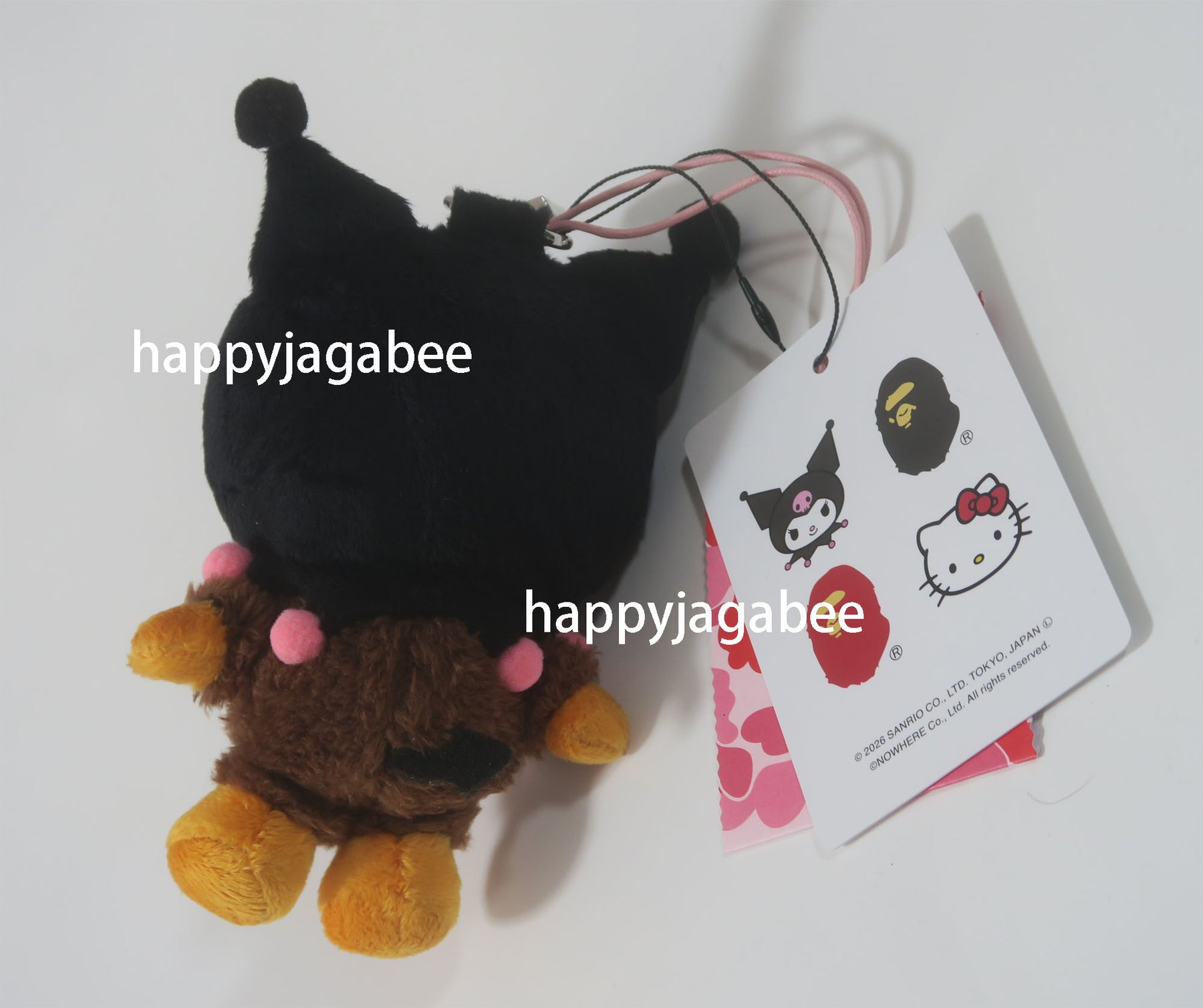 A BATHING APE BAPE x SANRIO CHARACTERS PLUSH DOLL KEYCHAIN KUROMI