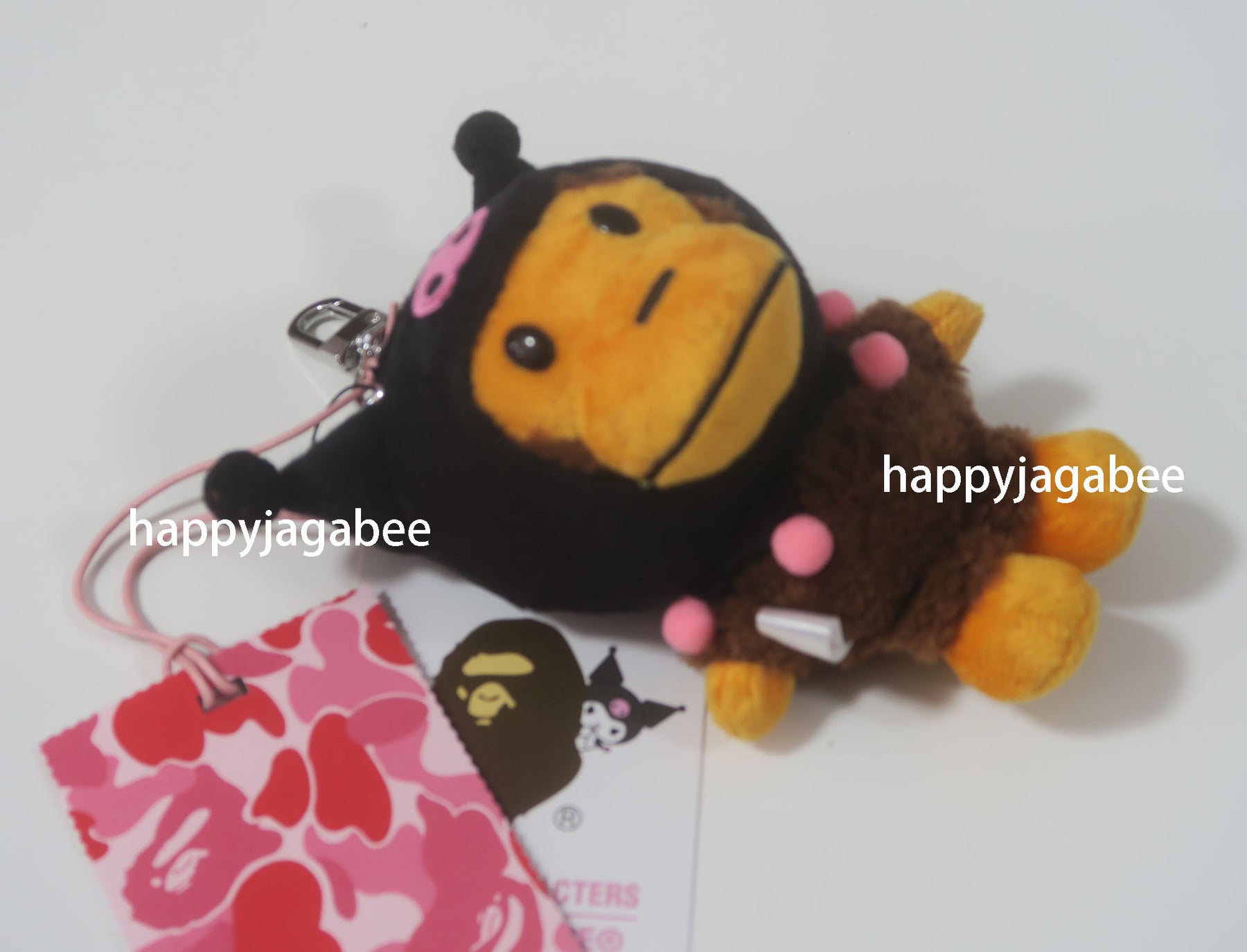 A BATHING APE BAPE x SANRIO CHARACTERS PLUSH DOLL KEYCHAIN KUROMI