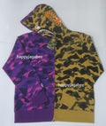 A BATHING APE SPLIT CAMO SHARK FULL ZIP HOODIE
