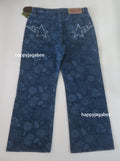 A BATHING APE JAPANESE INDIGO ART CAMO RELAXED FIT DENIM PANTS