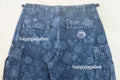 A BATHING APE JAPANESE INDIGO ART CAMO JUNGLE DENIM RELAXED FIT CARGO SHORTS