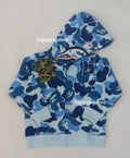 A BATHING APE BAPE KIDS ABC CAMO MILO SHARK ZIP HOODIE
