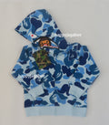A BATHING APE BAPE KIDS ABC CAMO MILO SHARK ZIP HOODIE
