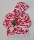 A BATHING APE BAPE KIDS ABC CAMO MILO SHARK ZIP HOODIE