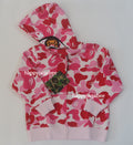 A BATHING APE BAPE KIDS ABC CAMO MILO SHARK ZIP HOODIE