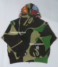 A BATHING APE ABC CAMO CROCHET SHARK RELAXED FIT FULL ZIP HOODIE