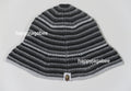 A BATHING APE APE HEAD ONE POINT STREIPE KNIT HAT
