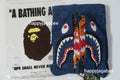 A BATHING APE JAPANESE INDIGO ART CAMO DOUBLE TIGER SHARK FULL ZIP HOODIE
