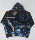 A BATHING APE OVERALL PRINT CREASE RELAXED FIT PULLOVER HOODIE