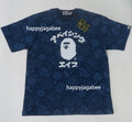 A BATHING APE JAPANESE INDIGO ART CAMO COLLEGE REGUALAR FIT TEE