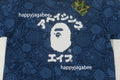 A BATHING APE JAPANESE INDIGO ART CAMO COLLEGE REGUALAR FIT TEE