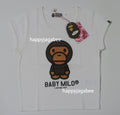 A BATHING APE Ladies' BABY MILO CRYSTAL STONE CROPPED TEE