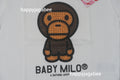 A BATHING APE Ladies' BABY MILO CRYSTAL STONE CROPPED TEE