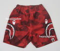 A BATHING APE BAPE KIDS COLOR CAMO SIDE SHARK BEACH SHORTS