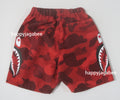 A BATHING APE BAPE KIDS COLOR CAMO SIDE SHARK BEACH SHORTS