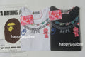 A BATHING APE Ladies' FAKE PRINT CROPPED TEE