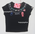 A BATHING APE Ladies' FAKE PRINT CROPPED TEE