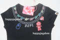 A BATHING APE Ladies' FAKE PRINT CROPPED TEE