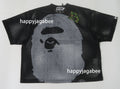 A BATHING APE WATER PRINT APE HEAD MESH RELAXED FIT TEE