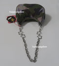 A BATHING APE Ladies' STA OVER PRINT 1ST CAMO QUILTING MOON SHAPE BAG
