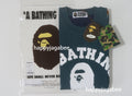 A BATHING APE UPCYCLED MULTI LOGO CROPPED FIT TEE