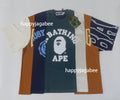 A BATHING APE UPCYCLED MULTI LOGO CROPPED FIT TEE