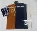 A BATHING APE UPCYCLED MULTI LOGO CROPPED FIT TEE