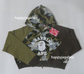 A BATHING APE Ladies' STA OVER PRINT 1ST CAMO CRYSTAL STONE COLLEGE FULL ZIP HOODIE