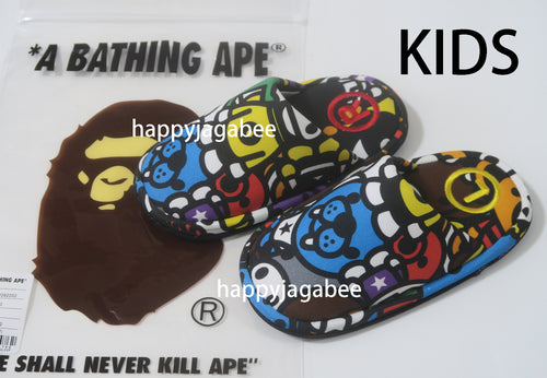 A BATHING APE BAPE KIDS MILO ALL SAFARI SLIPPERS