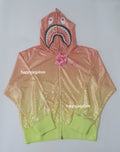 A BATHING APE Ladies' DIP DYE SHARK FULL ZIP HOODIE