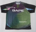 A BATHING APE TIE DYE STA STRIPE PATTERN RELAXED FIT FOOTBALL JERSEY TEE
