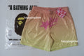 A BATHING APE Ladies' DIP DYE MULTI LOGO SHORTS