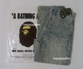 A BATHING APE LINE CAMO JACQUARD RELAXED FIT DENIM PANTS