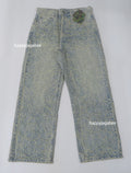 A BATHING APE LINE CAMO JACQUARD RELAXED FIT DENIM PANTS