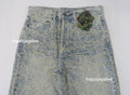 A BATHING APE LINE CAMO JACQUARD RELAXED FIT DENIM PANTS