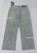 A BATHING APE LINE CAMO JACQUARD RELAXED FIT DENIM PANTS