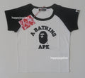 A BATHING APE Ladies' COLLEGE RAGLAN CROPPED TEE