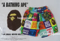 A BATHING APE BAPE KIDS BABY MILO PATCHWORK SHORTS
