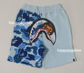 A BATHING APE BAPE KIDS ABC CAMO MILO SHARK SWEAT SHORTS